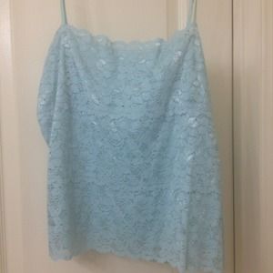Tiffany blue lace tank top