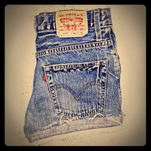 vintage high waisted shorts w/lace and rhinestone