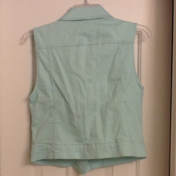Sold/Bundled for Lisa - Mint Denim motorcycle Vest - Picture 2 of 2
