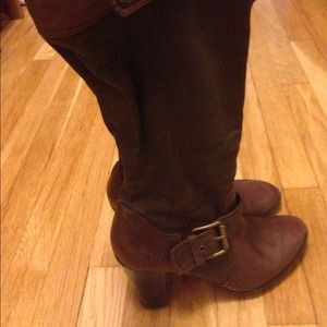 Nine west cloth and leather boots