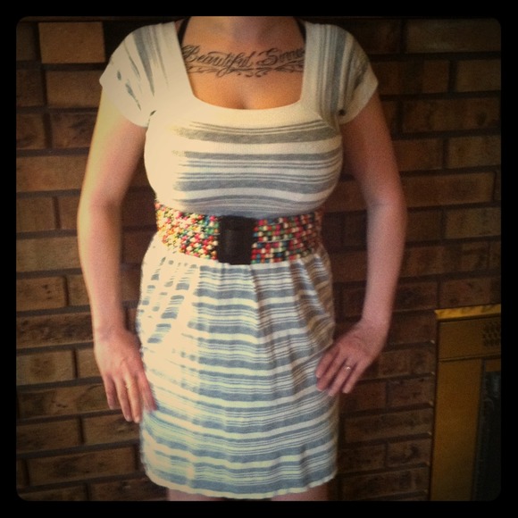 Strip grey dress👗