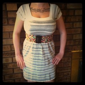 Strip grey dress👗