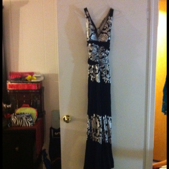 Long cross back dress
