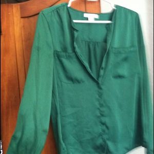 Liz Claiborne emerald green blouse