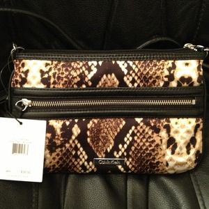 CK Calvin Klein black oatmeal cross body small bag