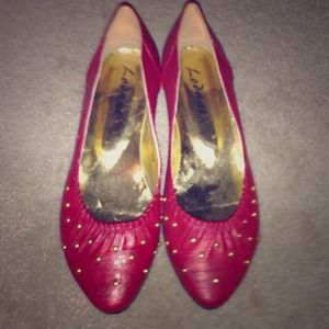 Red flats with 1/4 inch heel