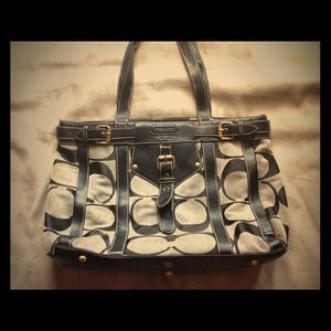 Black/grey coach purse