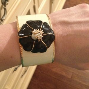 SOLD Stella and Dot black and white cuff. Preppy.