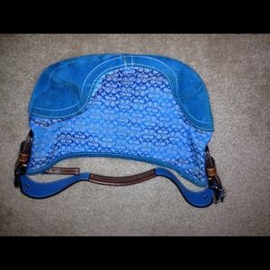 Blue coach handbag