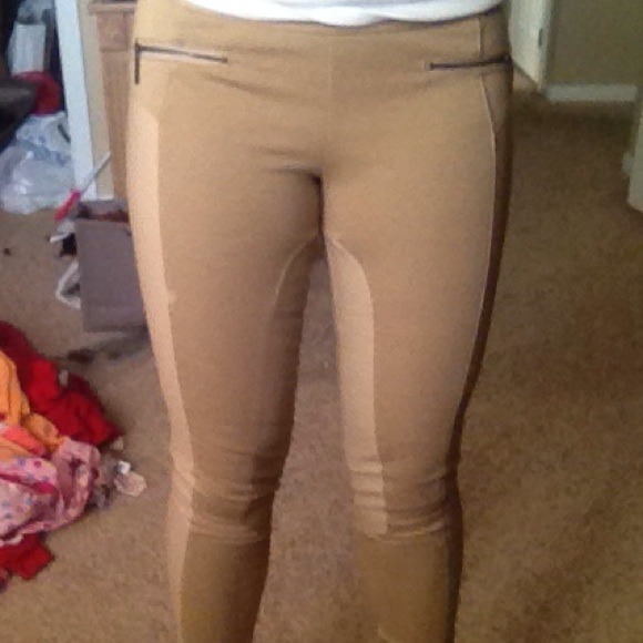 Faux Leather Tan Pants/ Leggings
