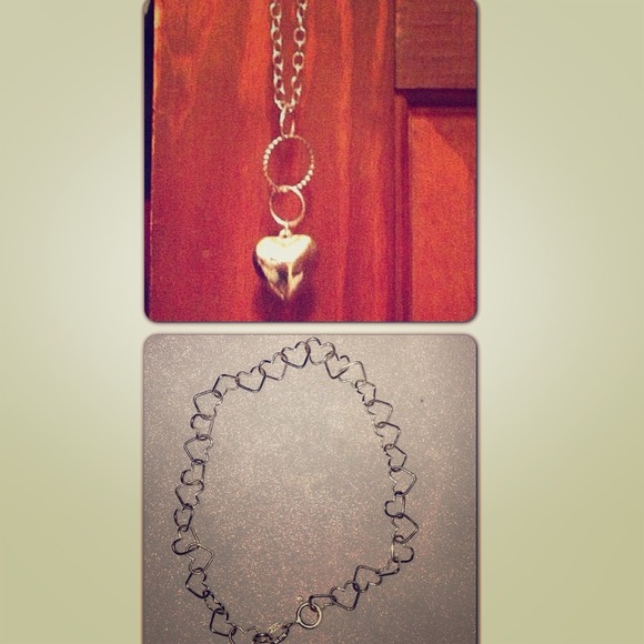 Silver Hearts- Necklace & Bracelet set