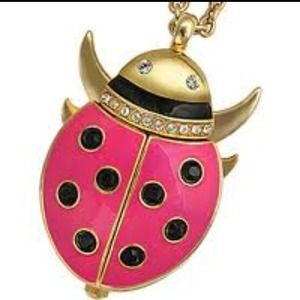 Kenneth Jay Lane ladybug necklace watch 🐞