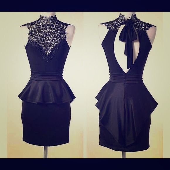 Black peplum dress