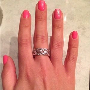 Silver costume jewelry ring