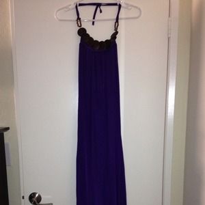 Long deep purple maxi dress