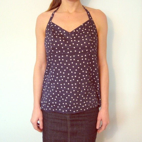 ⭐Sold in bundle⭐J. Crew Polka Dots Navy Halter