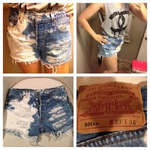 distressed vintage levi high waisted shorts