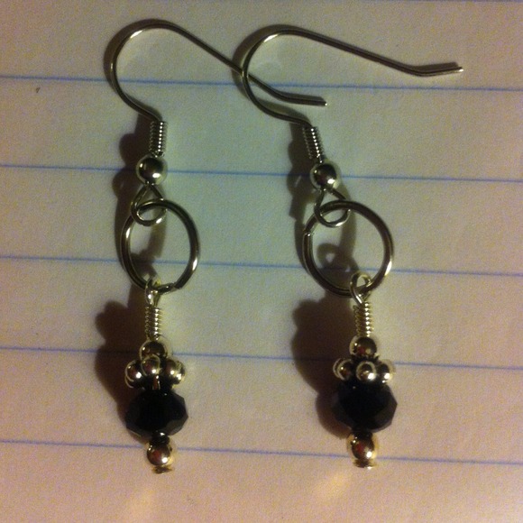 Black stone Earrings