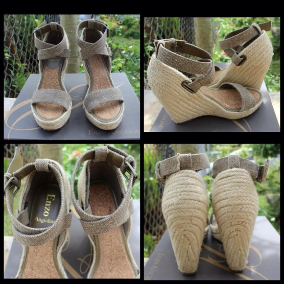 Sold! Weave ankle strap wedges