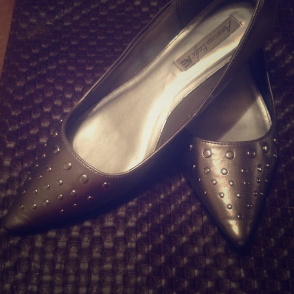 Silver studded flats 11