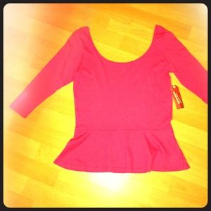 New Hot Pink 3/4 Sleeve Top