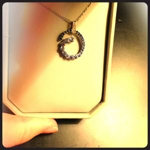 Sapphire and white gold necklace from Shane Co.