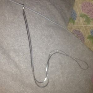 Real silver long chain necklace