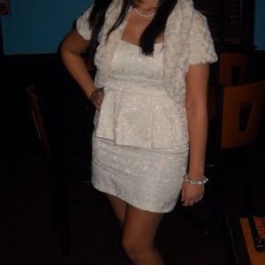 Cream Peplum Dress