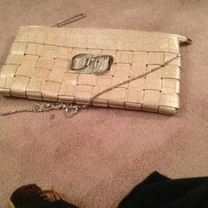 Gold/beige clutch purse