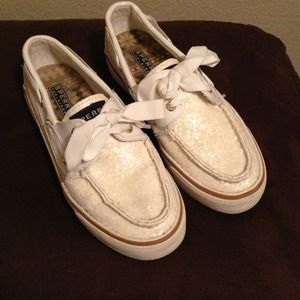 RESERVED please Sperry Top Sider cream colored