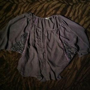 Shear button down navy blue pheasant top