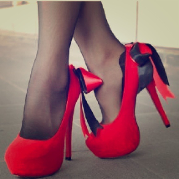 stylish elegant ribbon high heels shoes