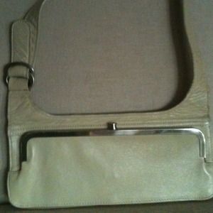 Skinny leather shoulder clutch