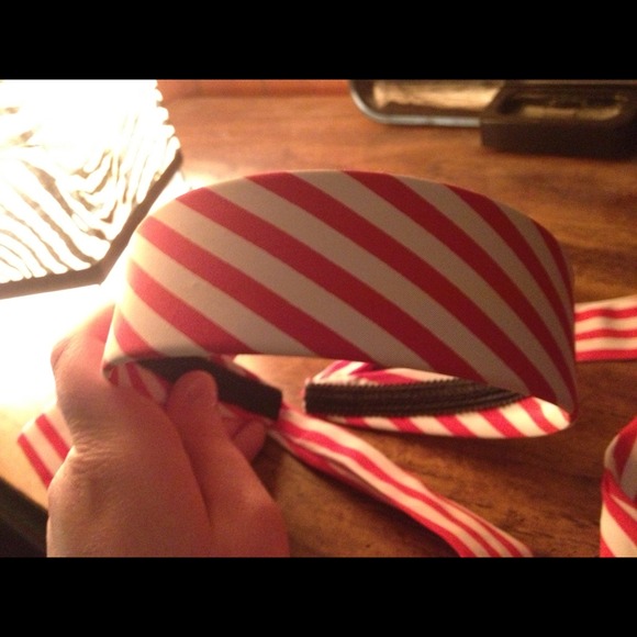 Nautical Headband with red & white stripes! - Picture 2 of 3
