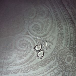 Handmade SS Crystal Dangle Earrings NWOT