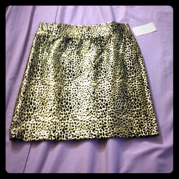 F21 Gold Animal Print Skirt