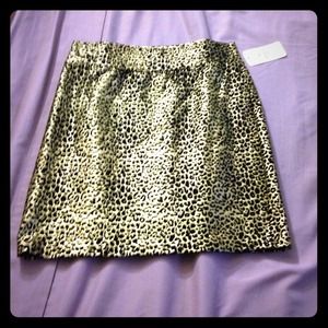 F21 Gold Animal Print Skirt