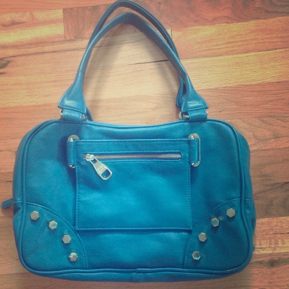 Steve Madden Handbags - Steve Madden teal turquoise big bag gold studs