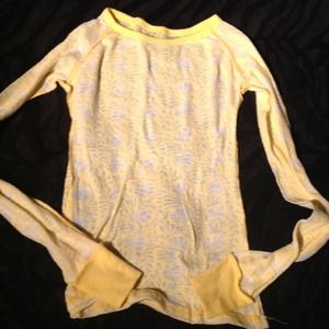 Comfy cute long sleeve yellow see through top