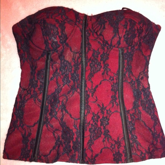 Floral Burgundy and Black Corset 😘
