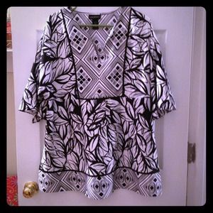 Black and white silk tunic