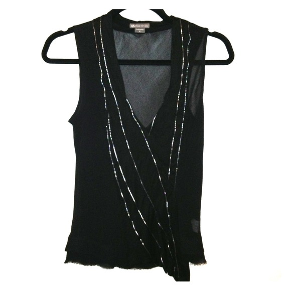 Armani Exchange M Gorgeous black sheer club top.