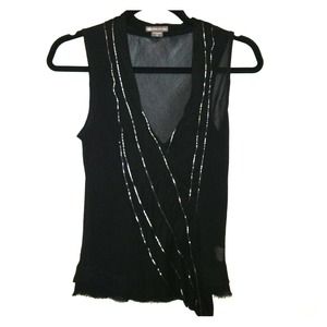 Armani Exchange M Gorgeous black sheer club top.