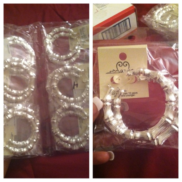 Silver bamboo earrings