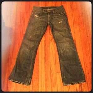 Banana Republic distressed boot-cut jeans