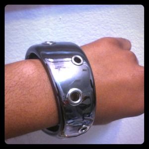 Funky asymmetrical metallic bracelet!