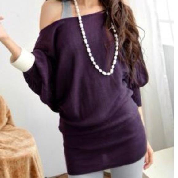 Sweaters - #64b - Open Shoulder Sweater Top