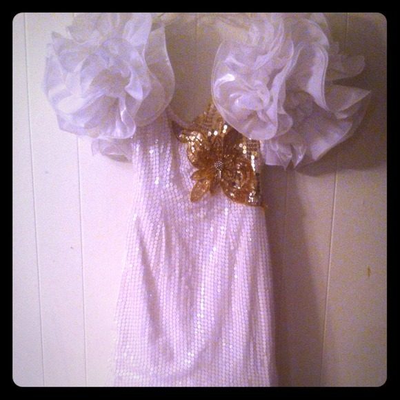 Heavy sequin prom dress