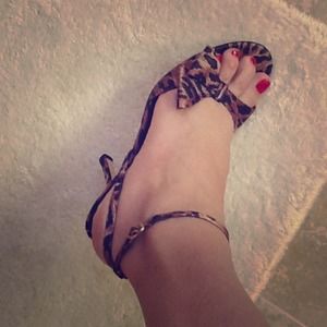 Sam and Libby Animal Print Satin Strappy Sandal