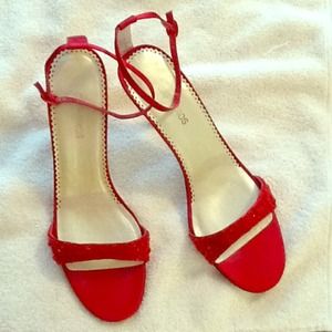 Beaded Red Strappy Sandal